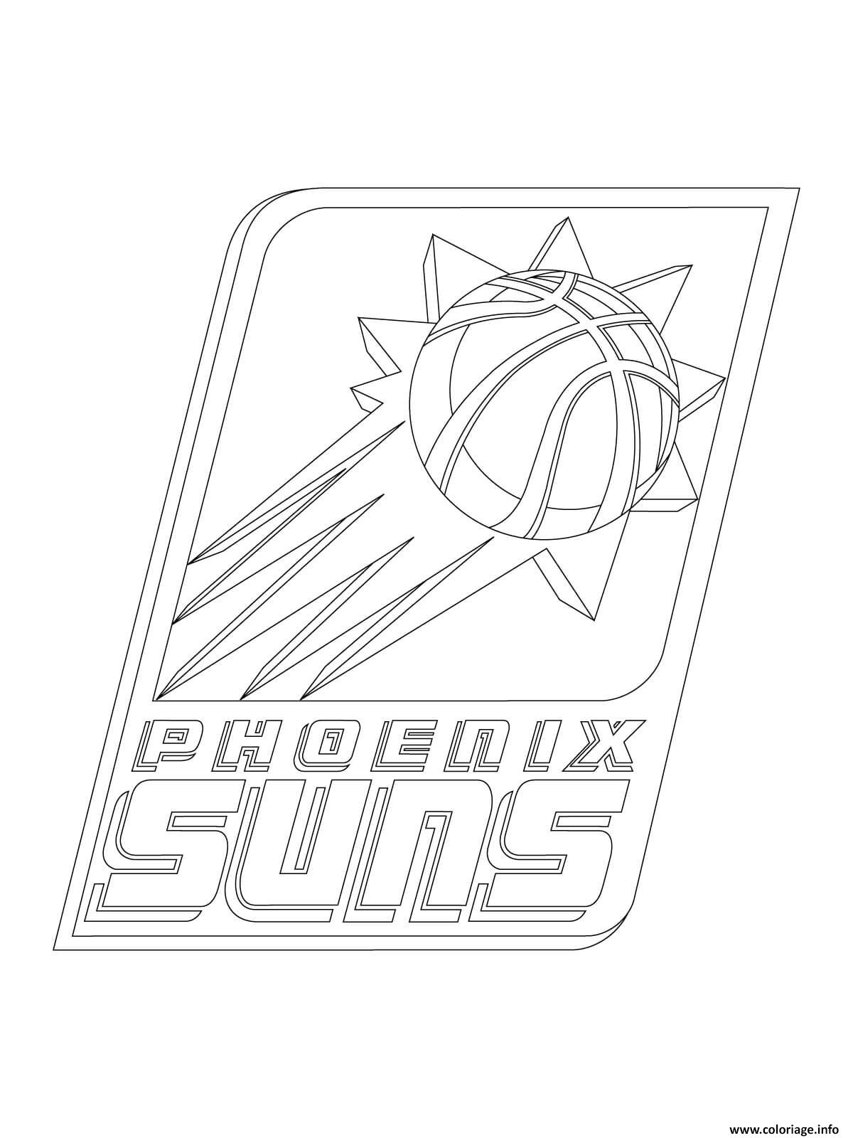 Coloriage Phoenix Suns Logo Nba Sport Dessin à Imprimer