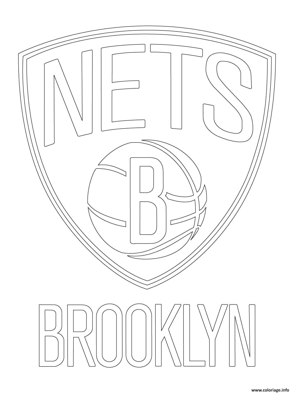 Coloriage Brooklyn Nets Logo Nba Sport Dessin à Imprimer