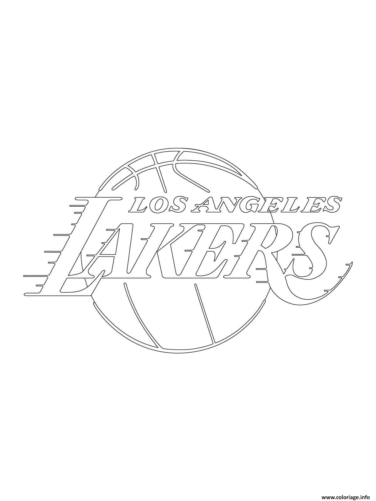 Coloriage Los Angeles Lakers Logo Nba Sport Dessin Basketball à imprimer