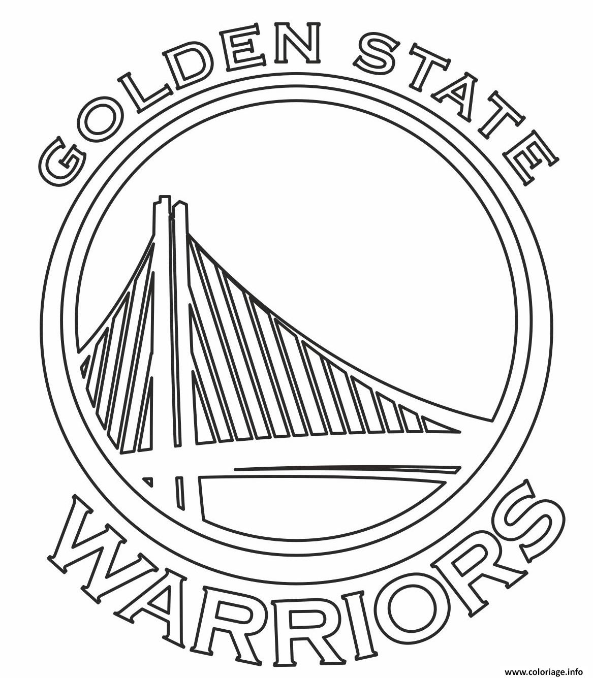 Coloriage Nba Teams Logo Golden State Warriors Dessin Basketball Imprimer