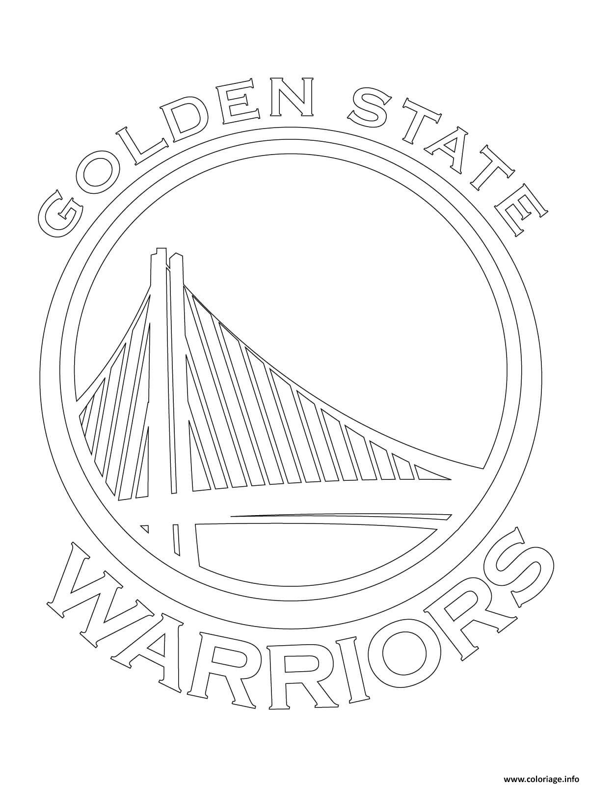 Coloriage Golden State Warriors Logo Nba Sport Dessin à Imprimer
