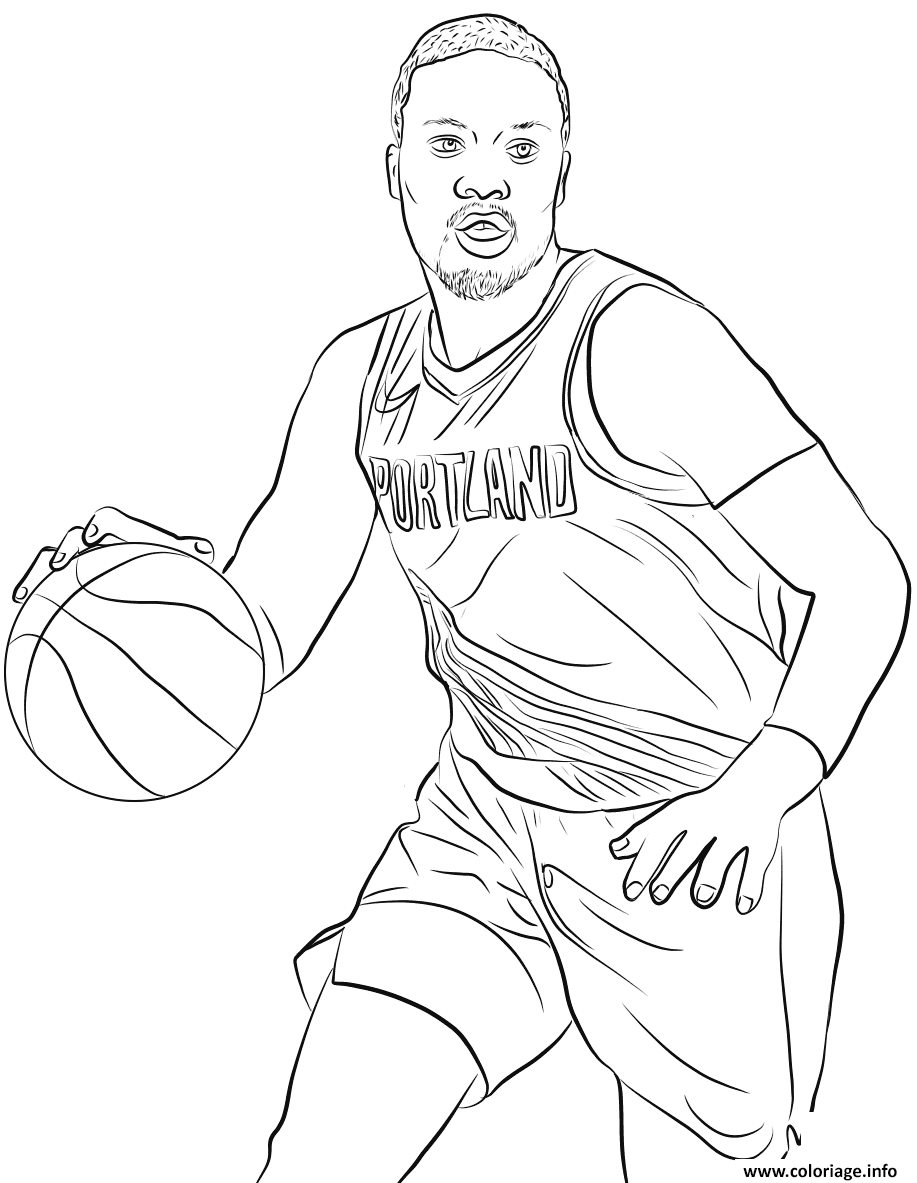 Dessin damian lillard Coloriage Gratuit à Imprimer