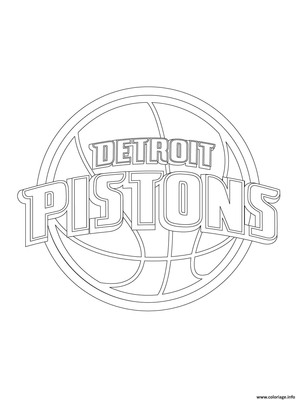 Coloriage Detroit Pistons Logo Nba Sport Dessin Basketball à imprimer