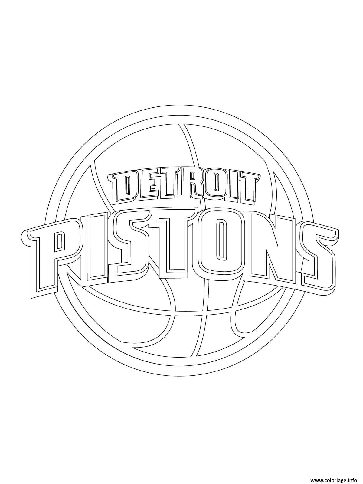 Dessin detroit pistons logo nba sport Coloriage Gratuit à Imprimer