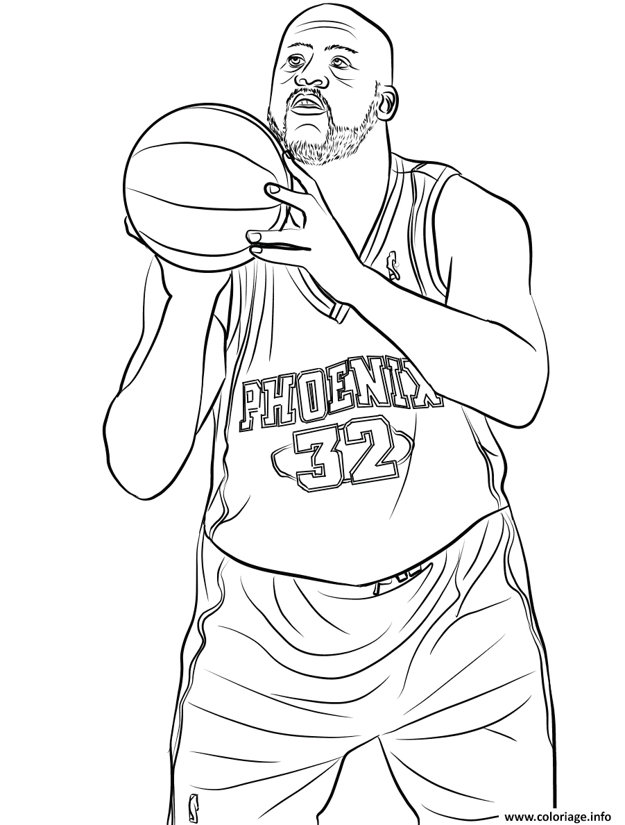 Dessin shaquille oneal Coloriage Gratuit à Imprimer