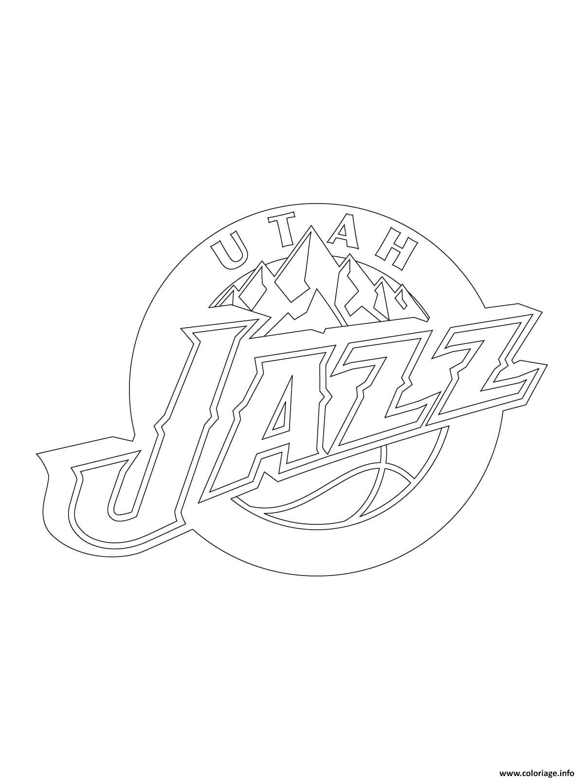 Coloriage Utah Jazz Logo Nba Sport Dessin à Imprimer