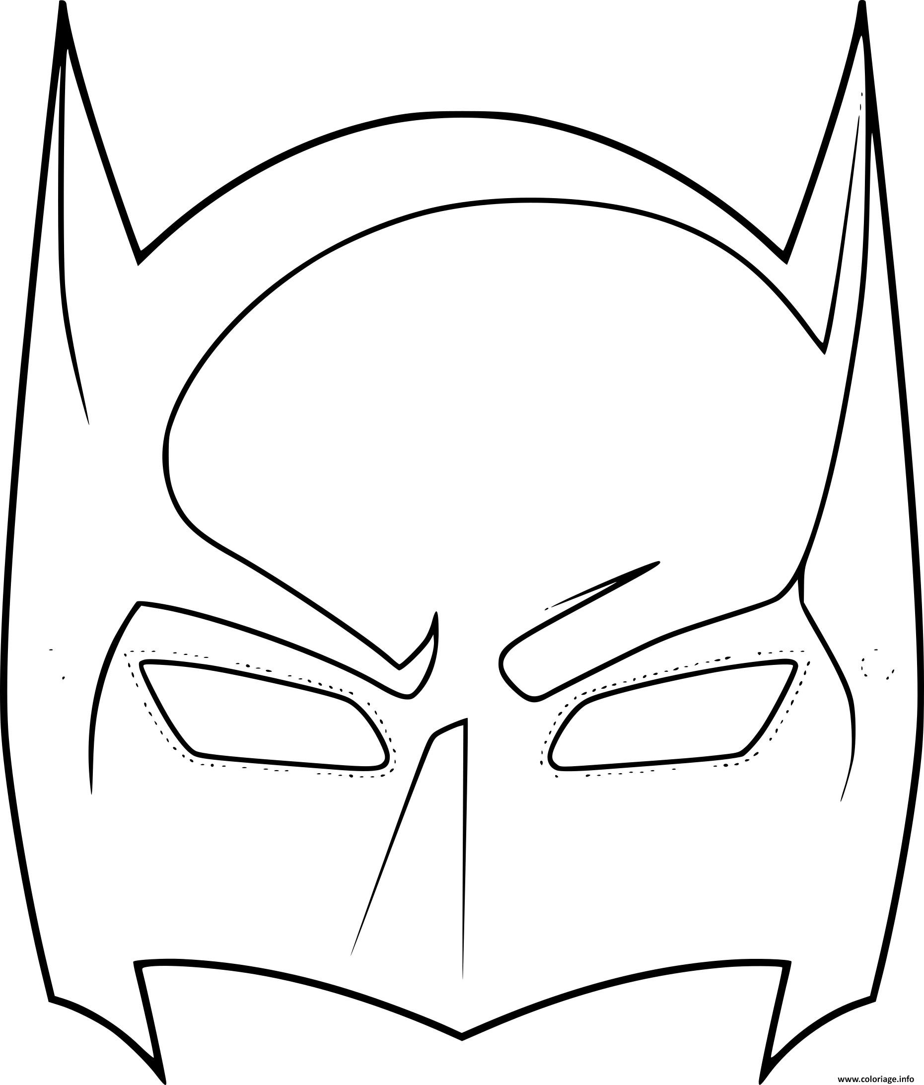 Coloriage Masque De Batman Dessin à Imprimer