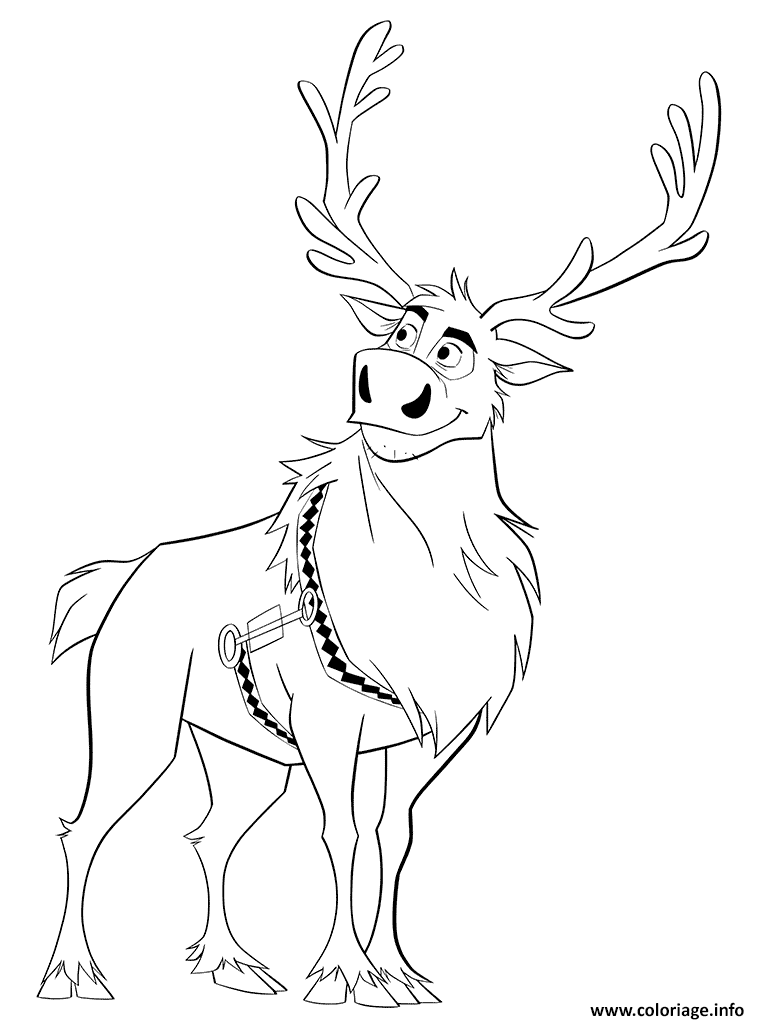 Coloriage Cute Reindeer Sven dessin