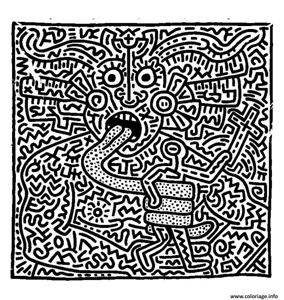 Coloriage Keith Haring 1 Dessin à Imprimer