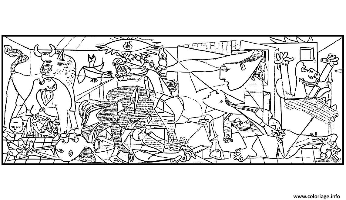 Dessin picaso guernica Coloriage Gratuit à Imprimer