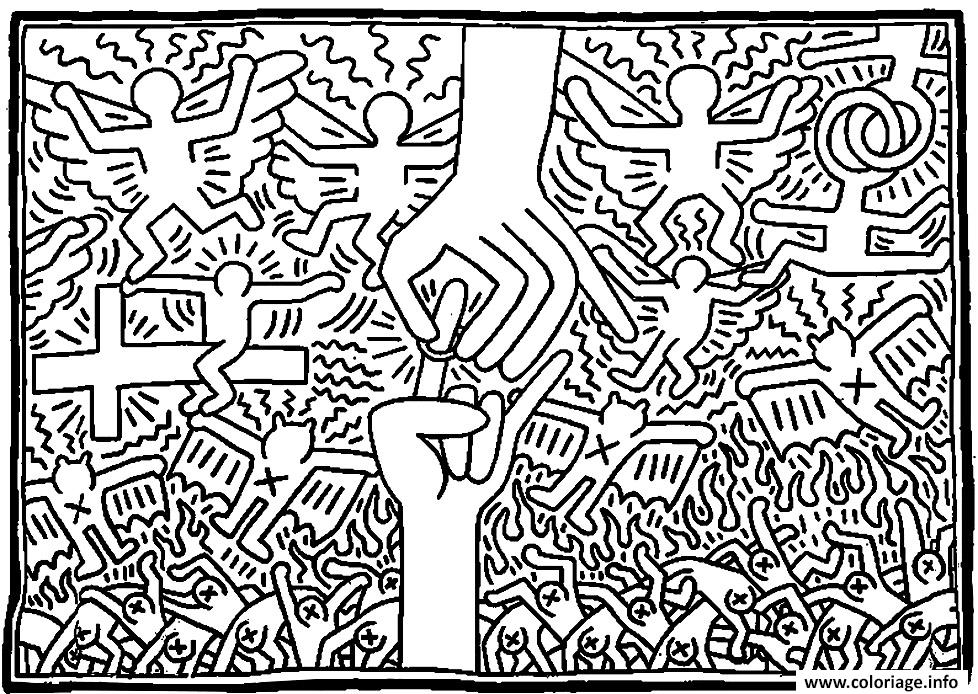 Coloriage Keith Haring 3 Dessin à Imprimer