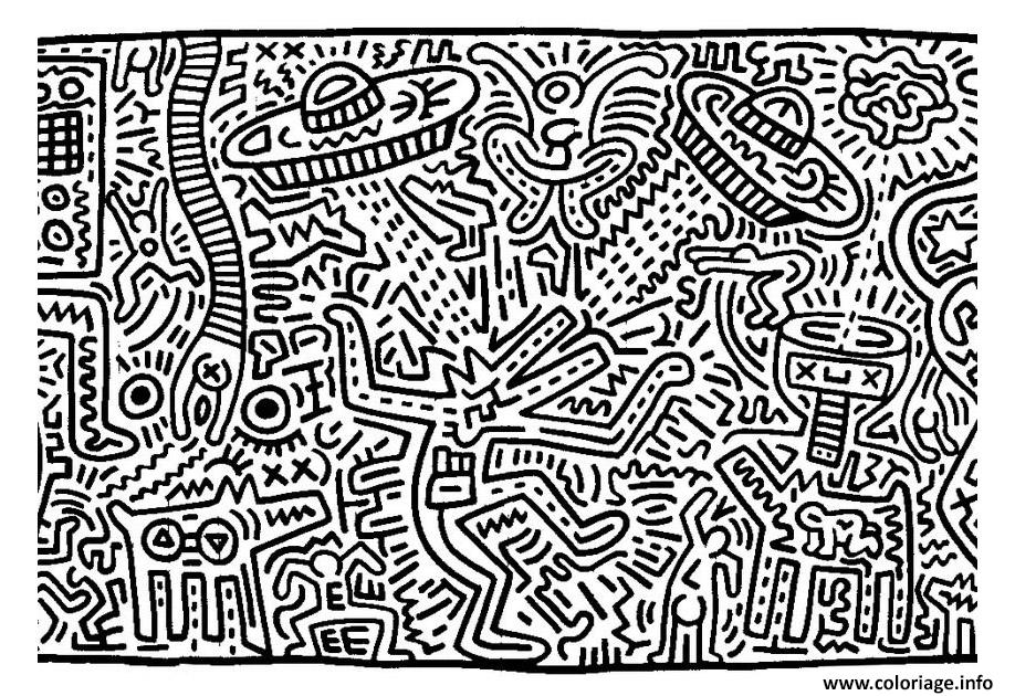 Coloriage keith haring 8 - JeColorie.com