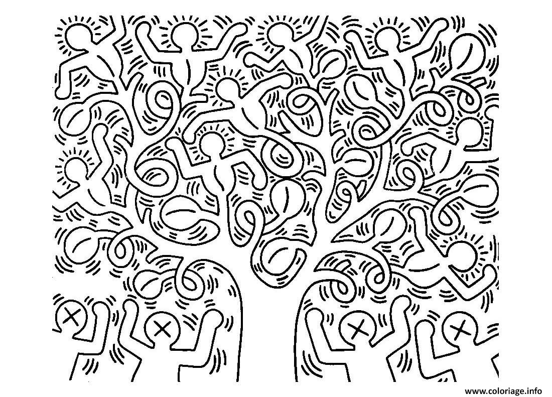 Coloriage Keith Haring 6 Dessin à Imprimer