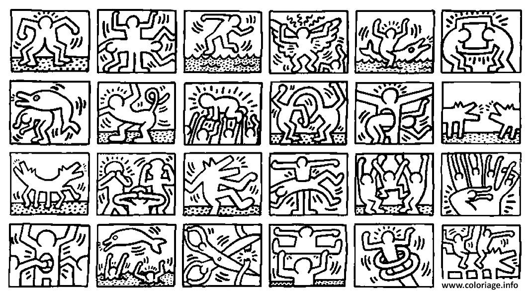 Coloriage Keith Haring 4 Dessin à Imprimer