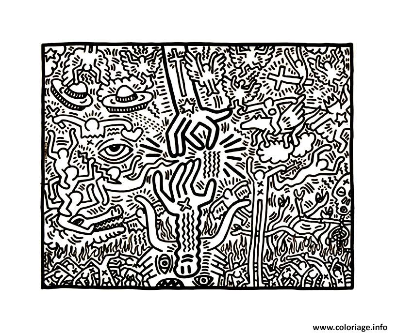 Dessin keith haring Coloriage Gratuit à Imprimer