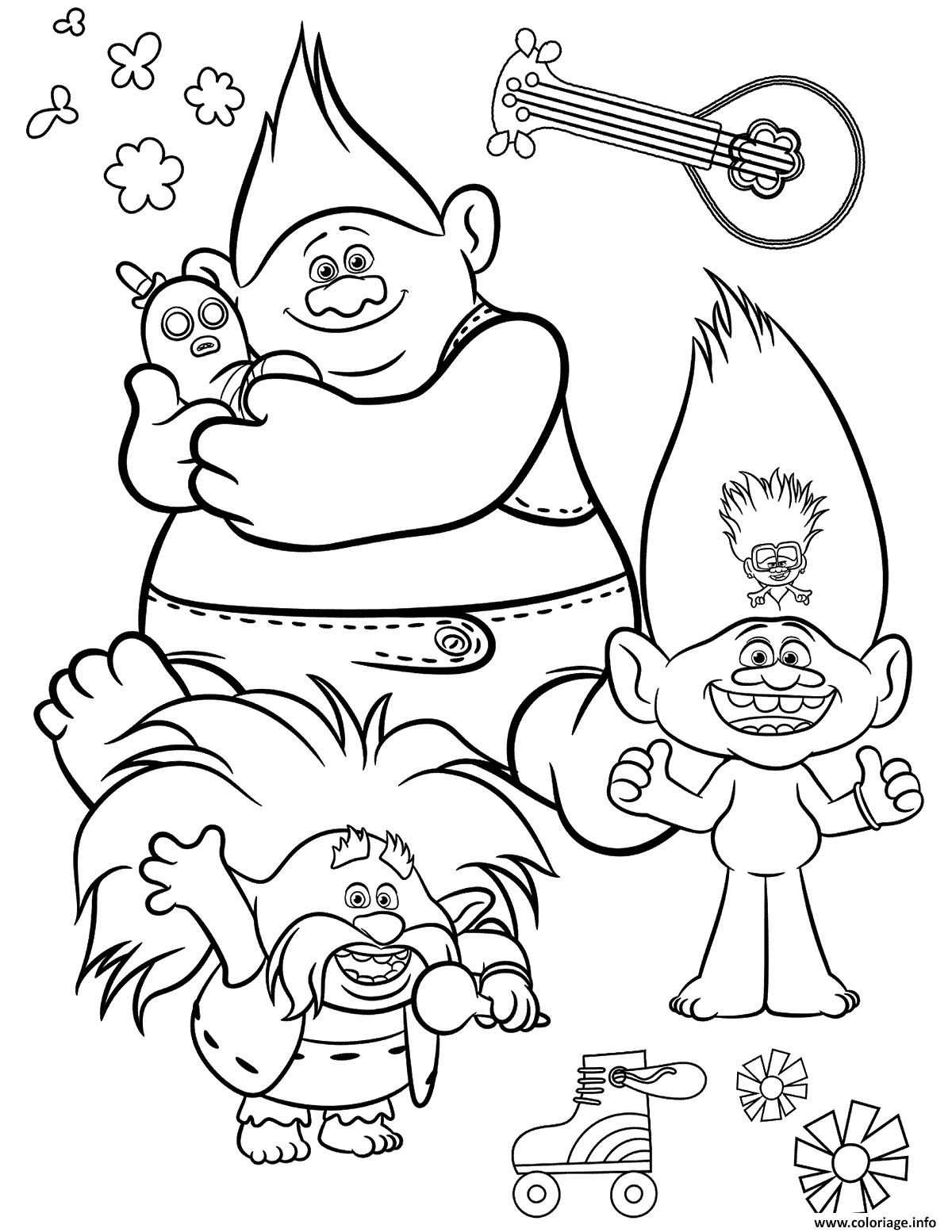 Dessin Free Trolls 2 World Tour Coloriage Gratuit à Imprimer