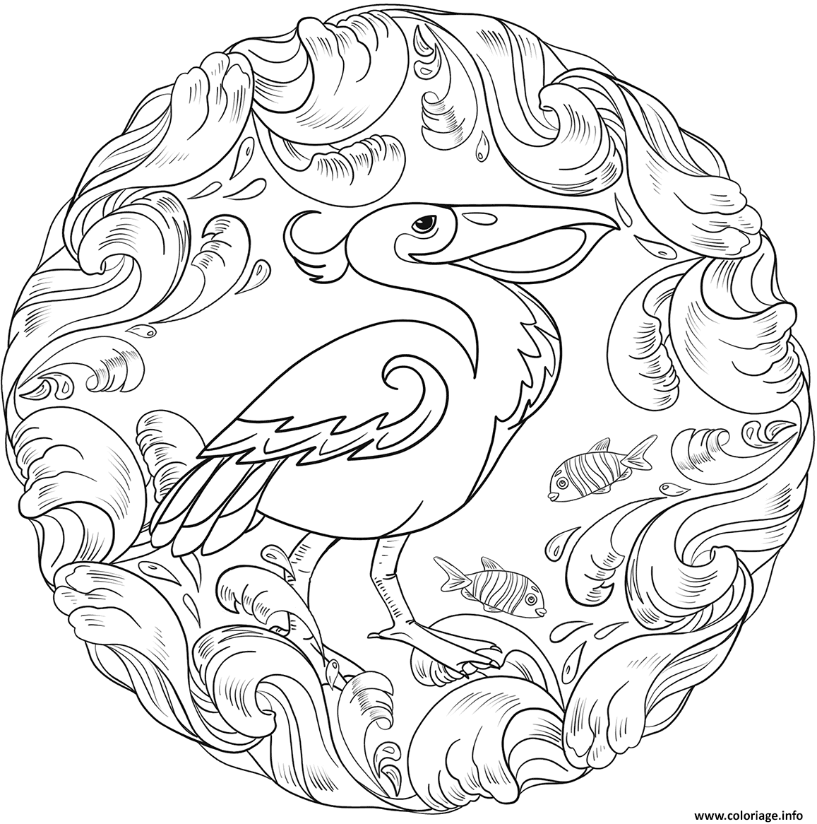 Coloriage Pelican Mandala Par Lesya Adamchuk Dessin à Imprimer