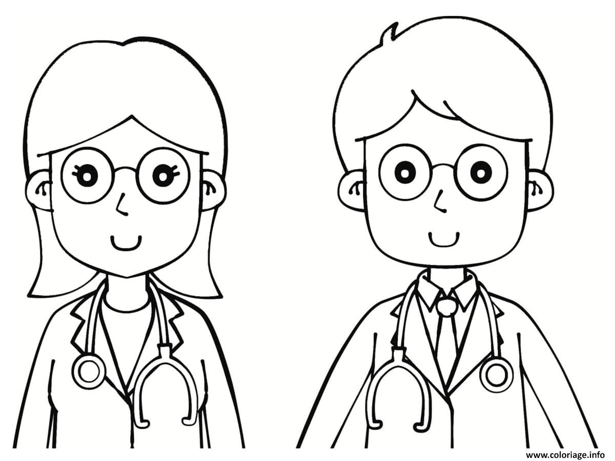 Coloriage Docteur Femme Et Medecin Homme Dessin Docteur Medecin A Imprimer