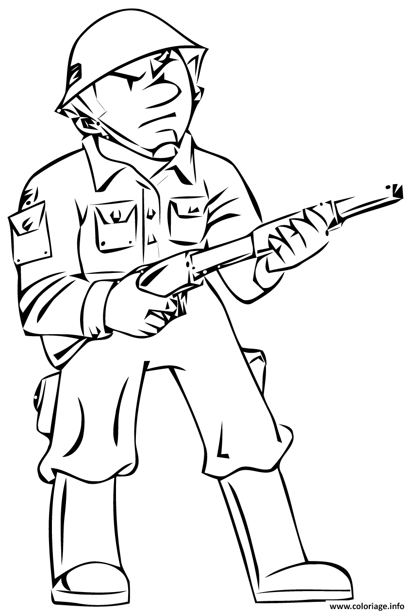 Coloriage ancien soldat militaire - JeColorie.com