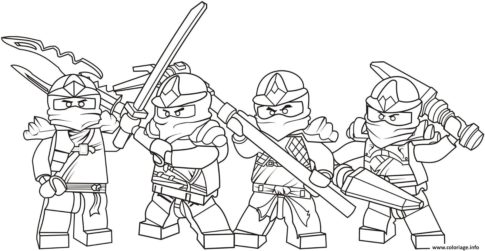 Coloriage lego ninjago team  JeColorie.com