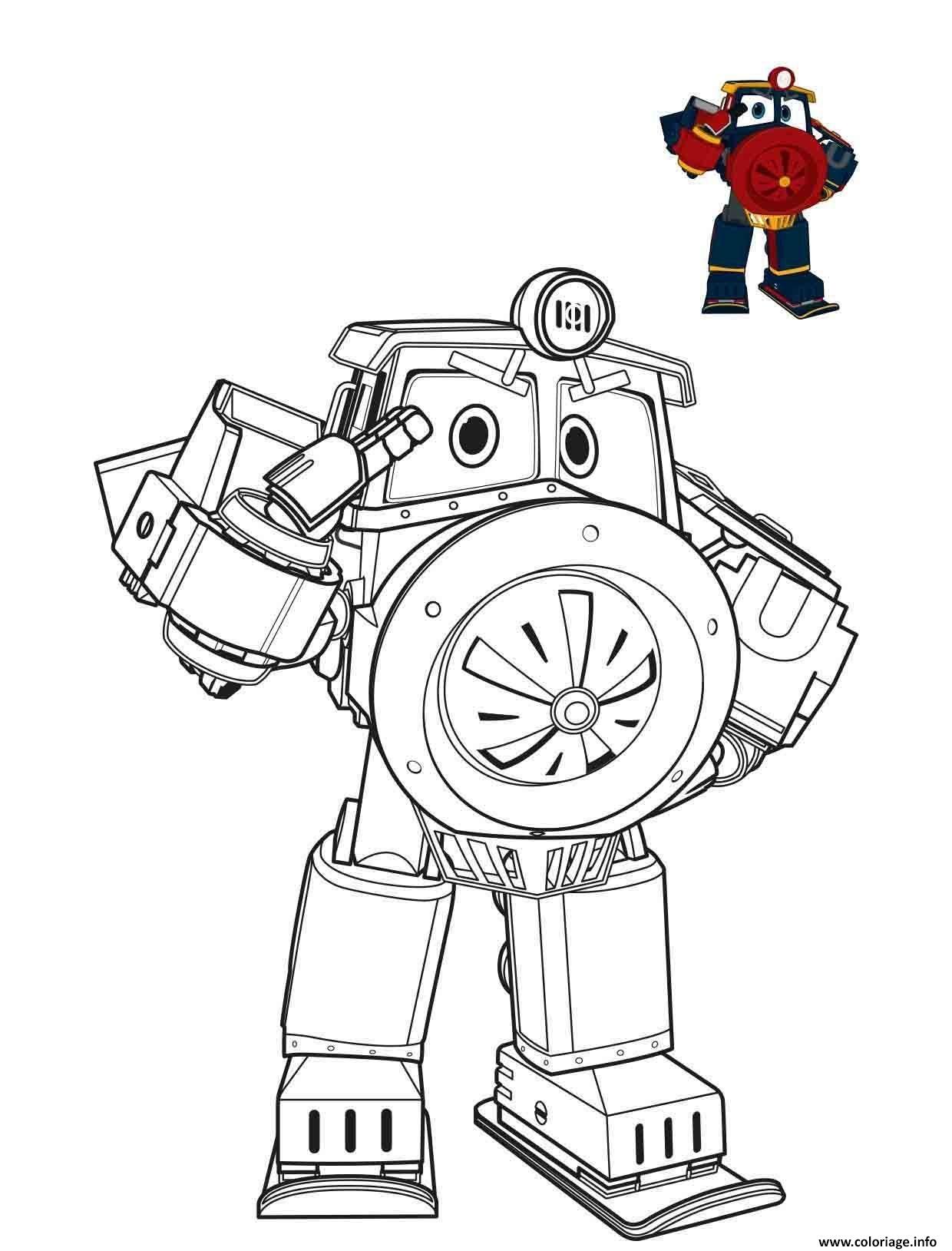 Coloriage Victor Robot Train Dessin Robot à imprimer