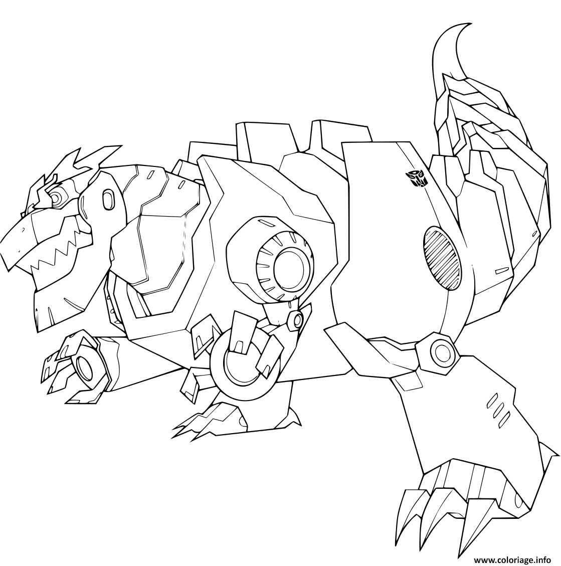 Dessin Grimlock Dinosaure Transformers  Coloriage Gratuit à Imprimer