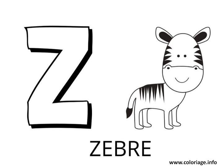 Dessin lettre z comme zebre Coloriage Gratuit à Imprimer