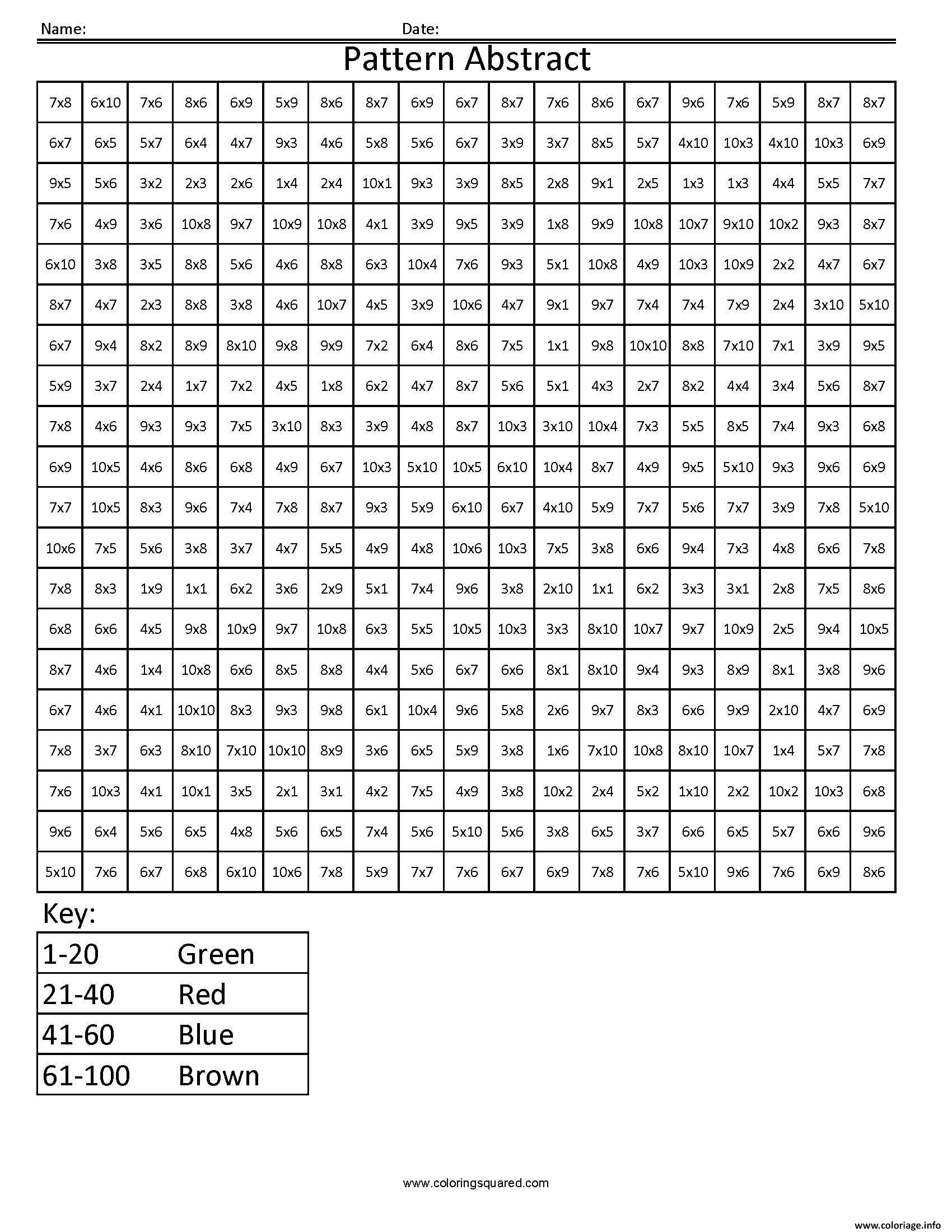 Color By Number Worksheets Multiplication