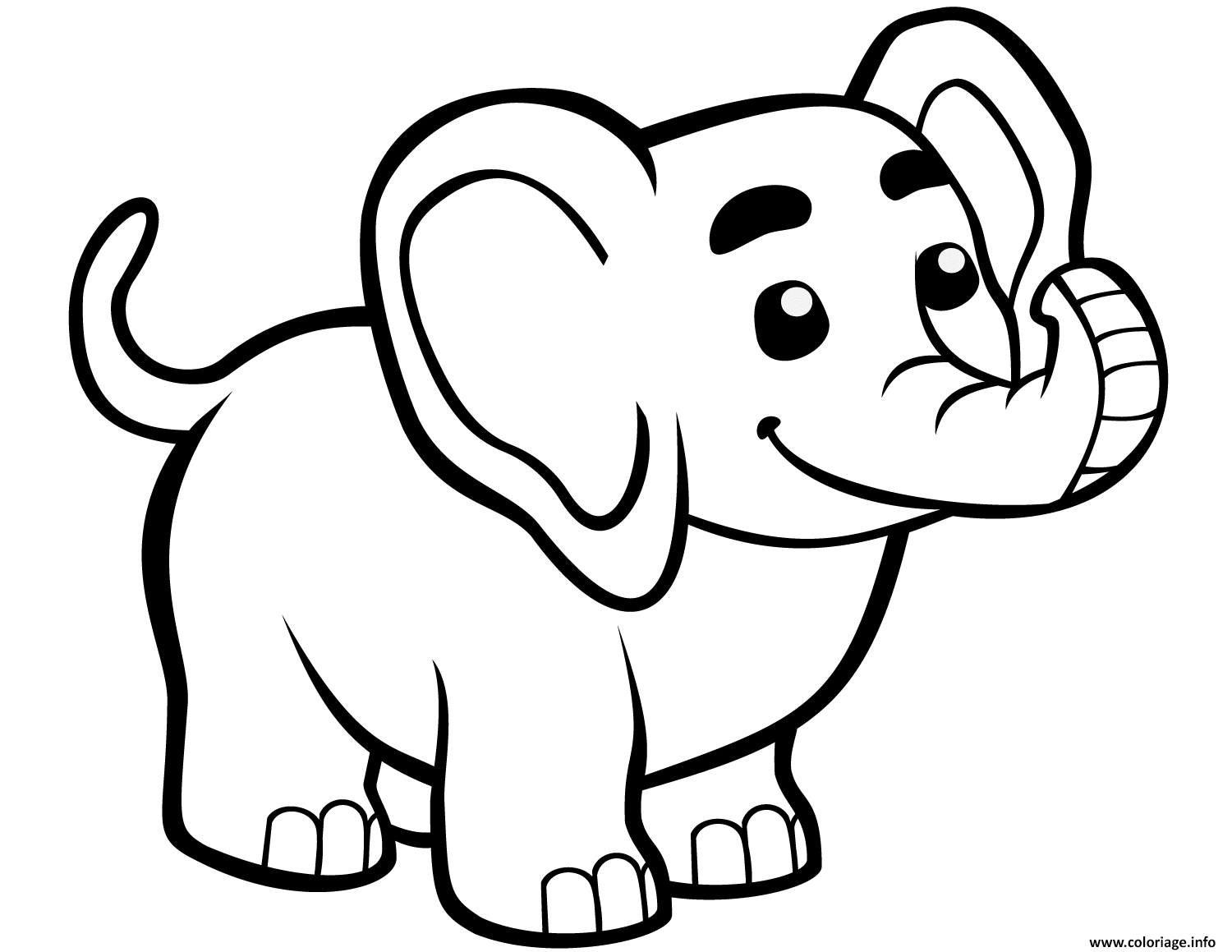 Dessin mignon bebe elephant Coloriage Gratuit à Imprimer