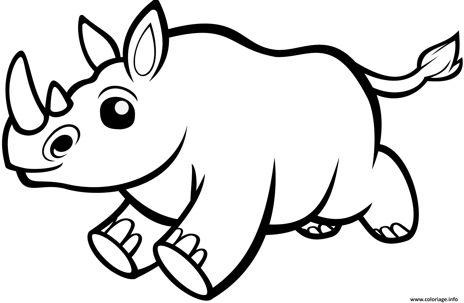 Dessin mignon bebe rino Coloriage Gratuit à Imprimer