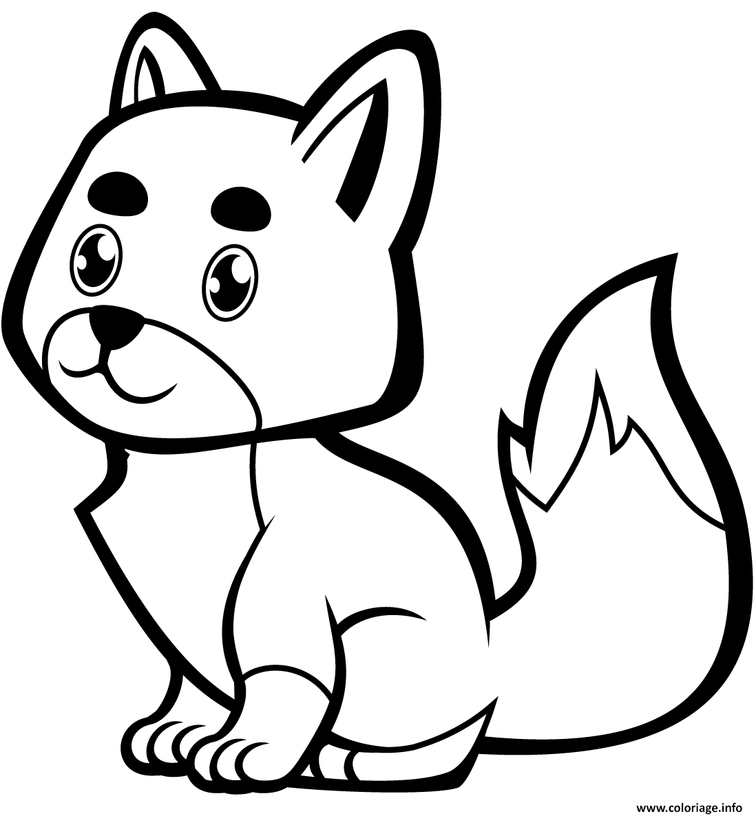 Coloriage Bebe Renard Mignon Dessin Animaux Mignon A Imprimer