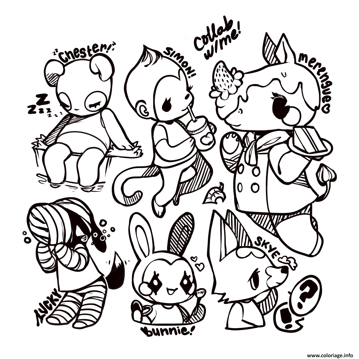 Coloriage Little Cute Animal Crossing Dessin Animal Crossing Imprimer