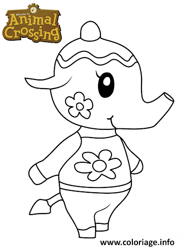 Dessin elephant cute girl Coloriage Gratuit à Imprimer