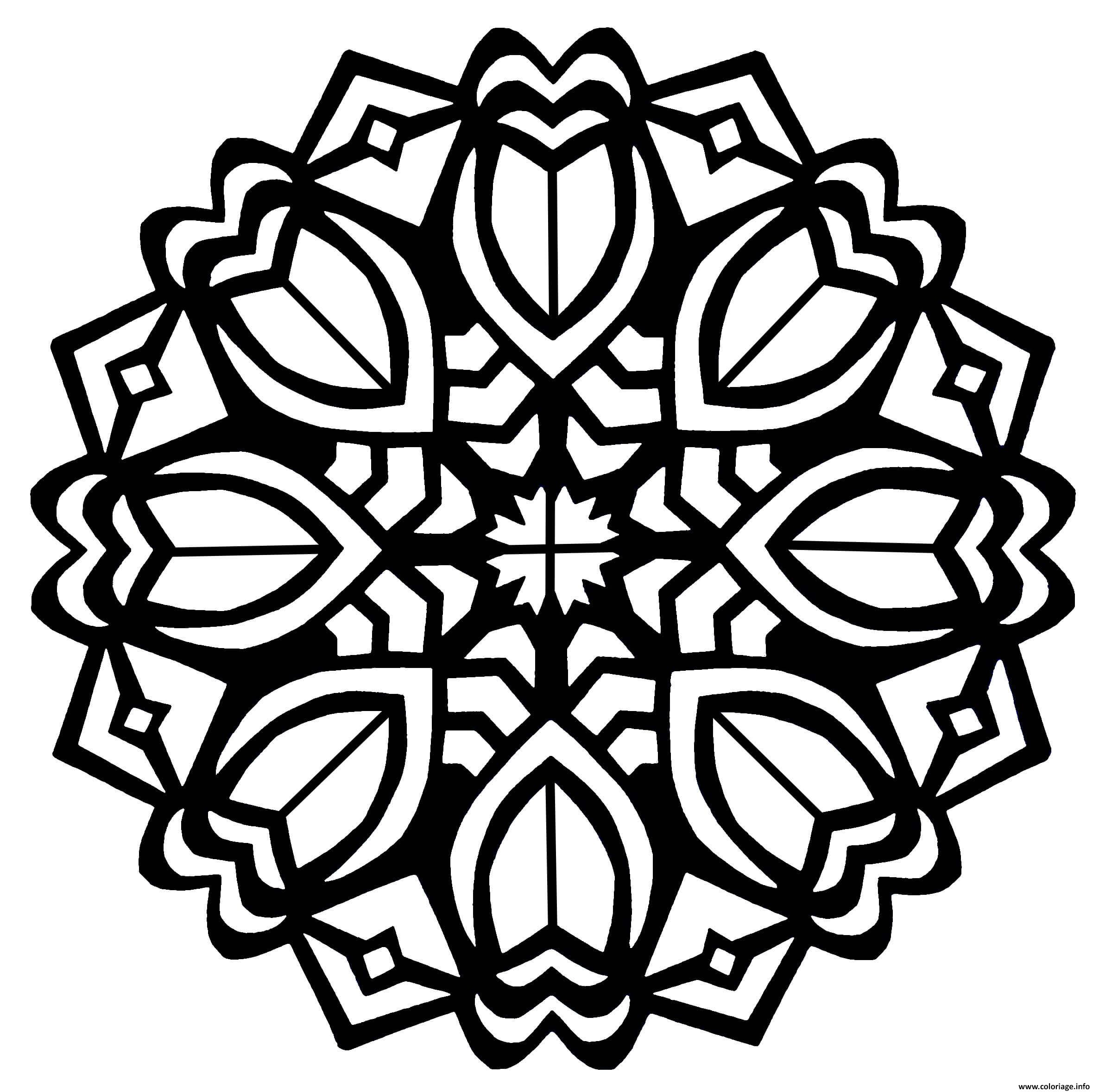 Coloriage Mandala Tulipes Style Art Deco Dessin Tulipe à Imprimer