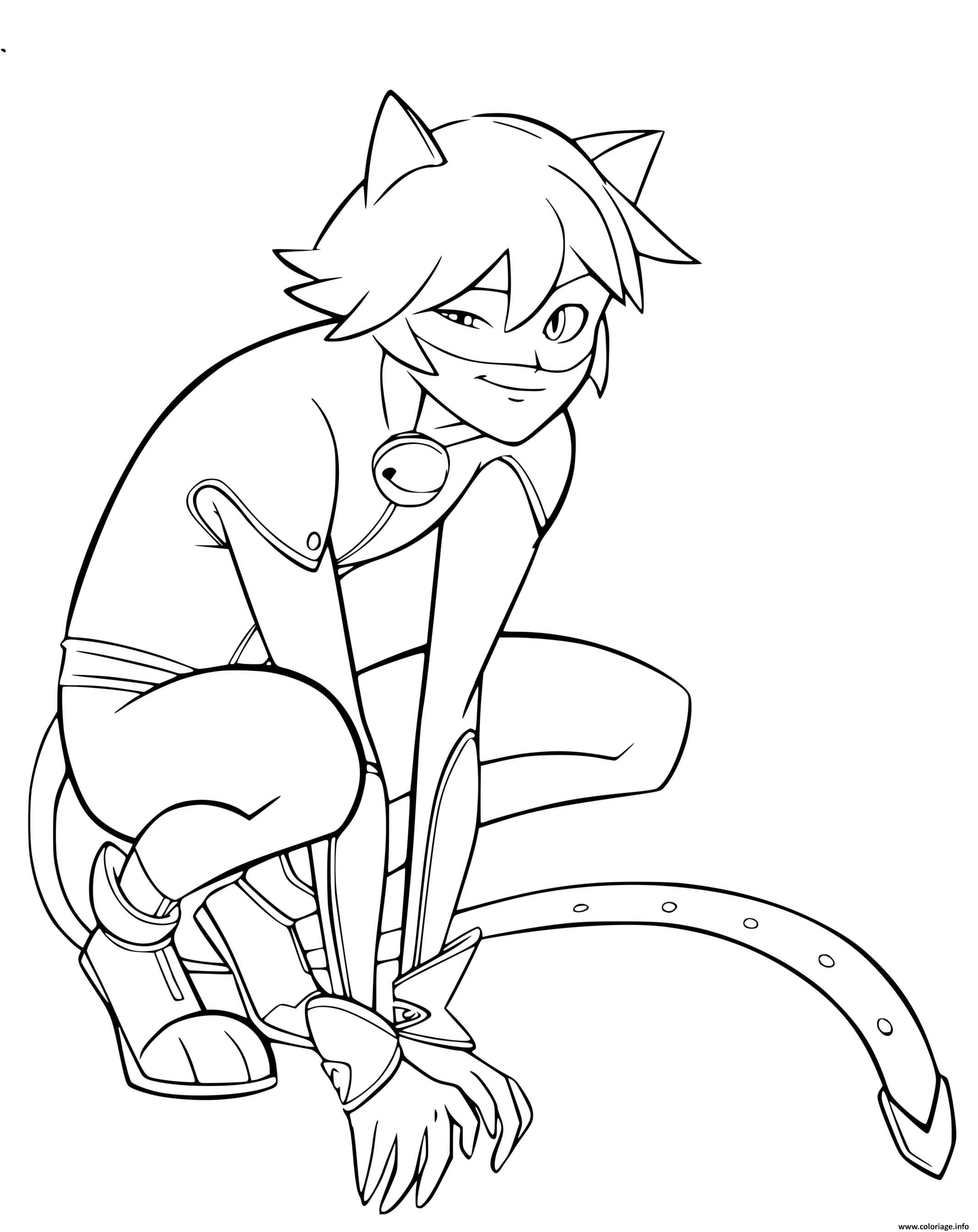 Dessin Adrien Agreste alias Chat Noir Coloriage Gratuit à Imprimer