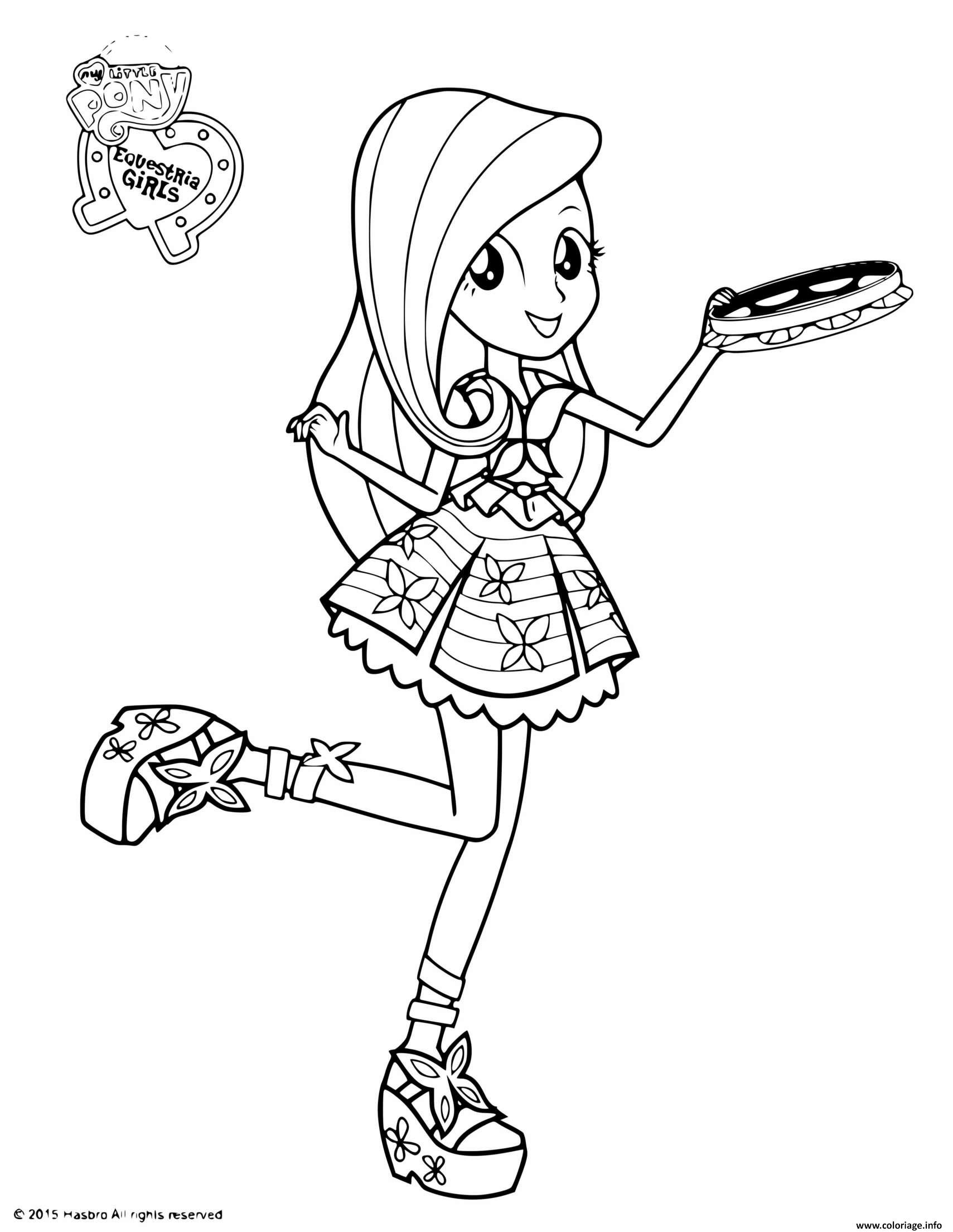 Dessin My Little Pony Equestria Girls Fluttershy Princess Coloriage Gratuit à Imprimer