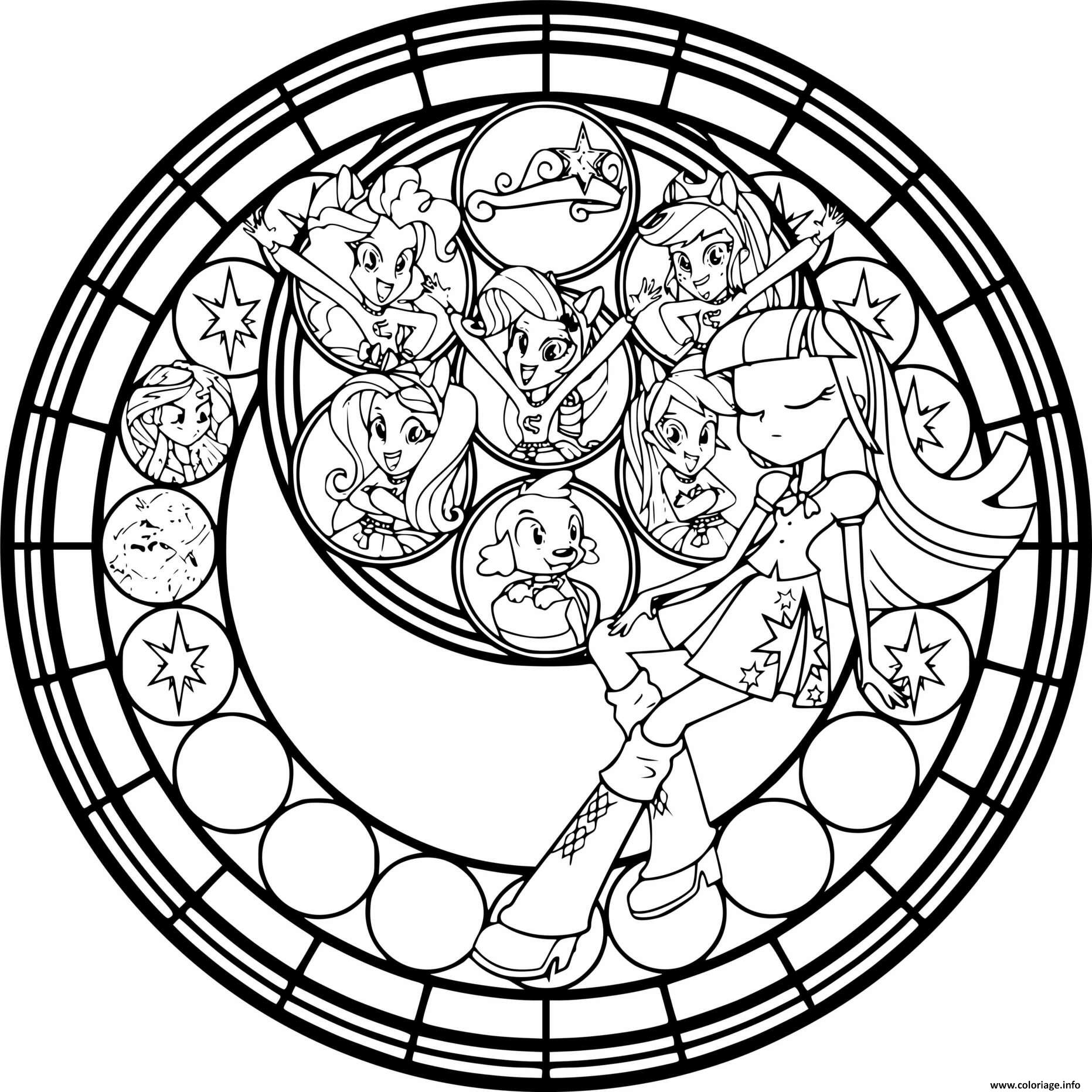 Coloriage My Little Pony Equestria Girls Stained Glass Dessin à Imprimer