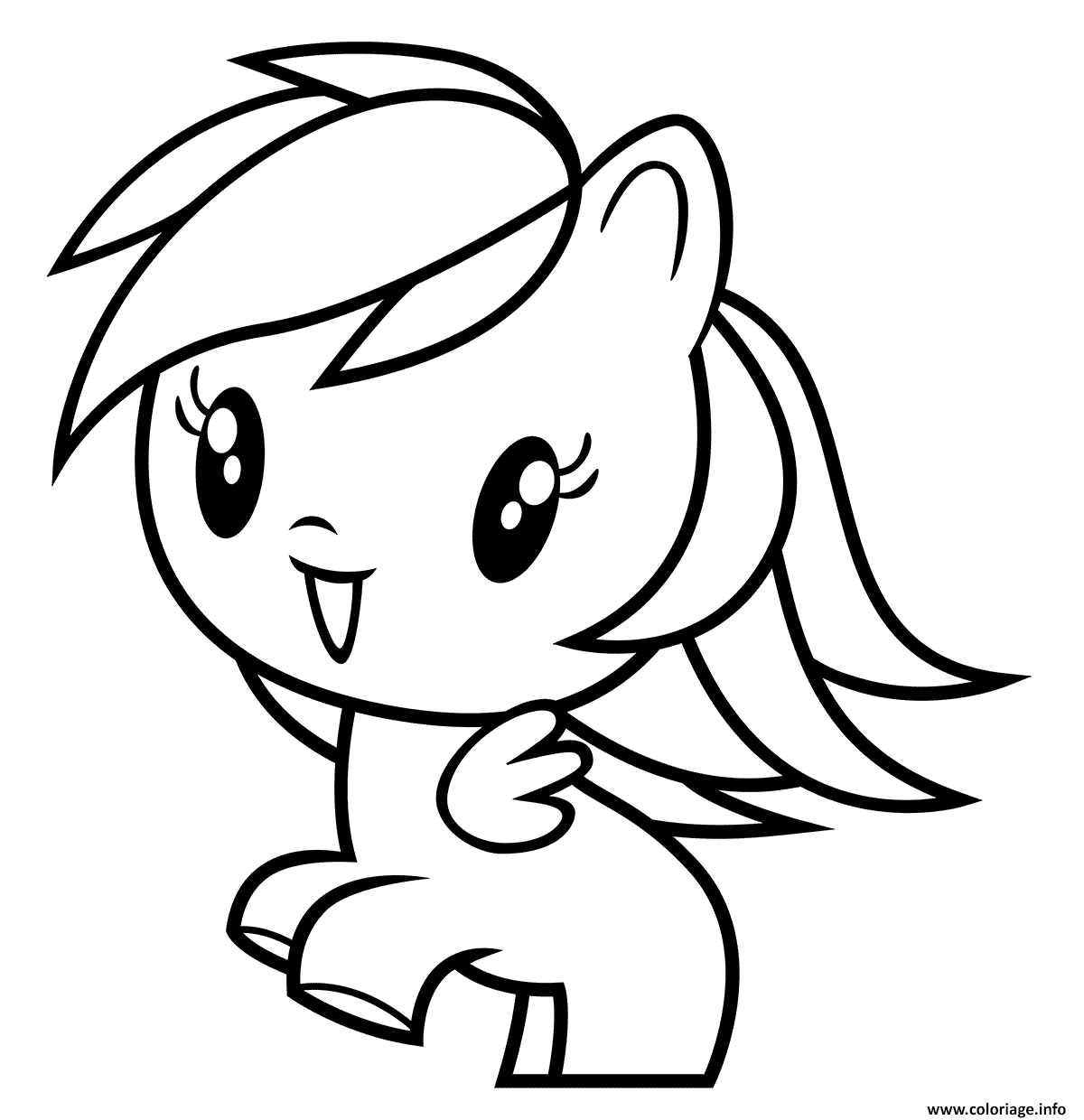 Dessin Cutie Rainbow Dash Coloriage Gratuit à Imprimer