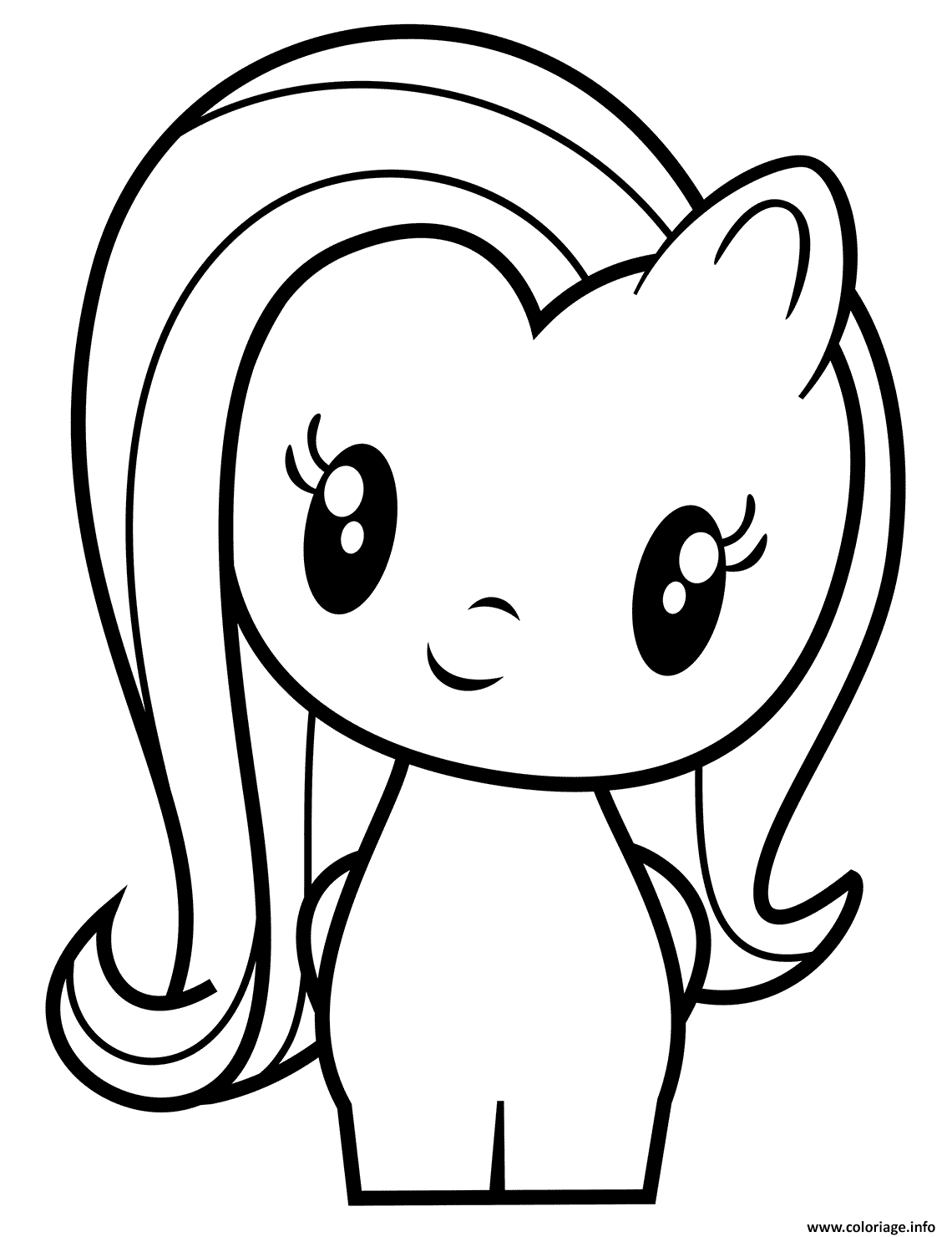 Dessin Pony Fluttershy Coloriage Gratuit à Imprimer