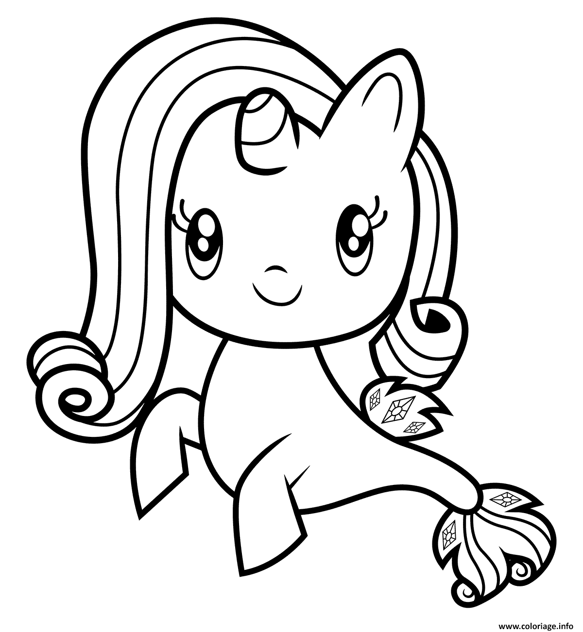 Dessin Sea Little Pony Cutie Rarity Coloriage Gratuit à Imprimer