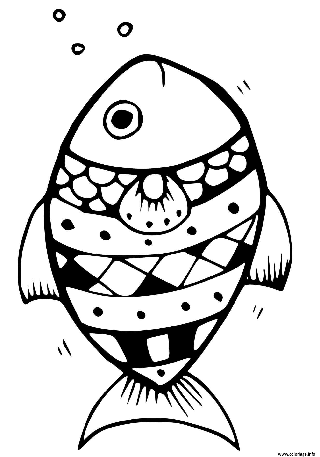 Dessin poisson zentangle Coloriage Gratuit à Imprimer
