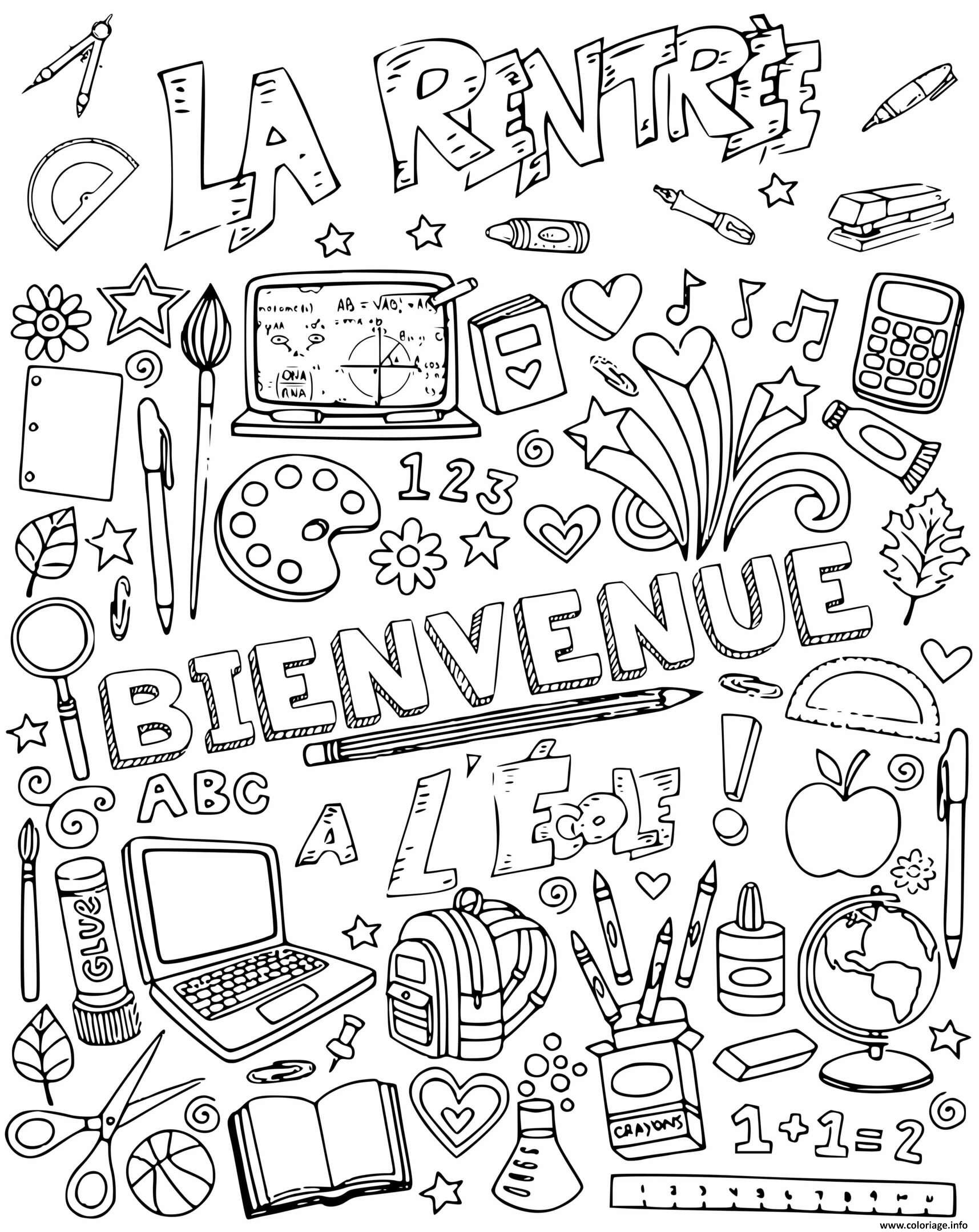 Coloriage La Rentree Scolaire Bienvenue A Lecole 