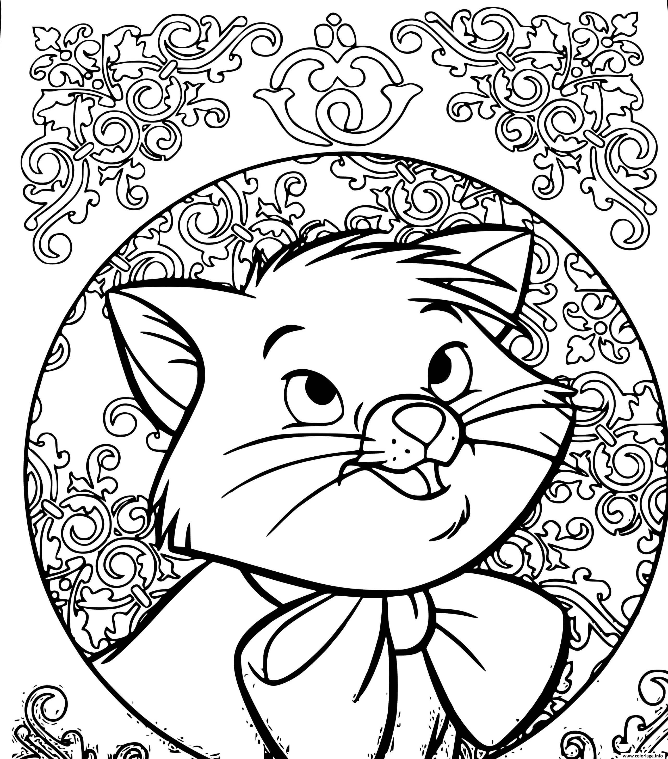  Coloriage  Chat Marie  Disney dessin