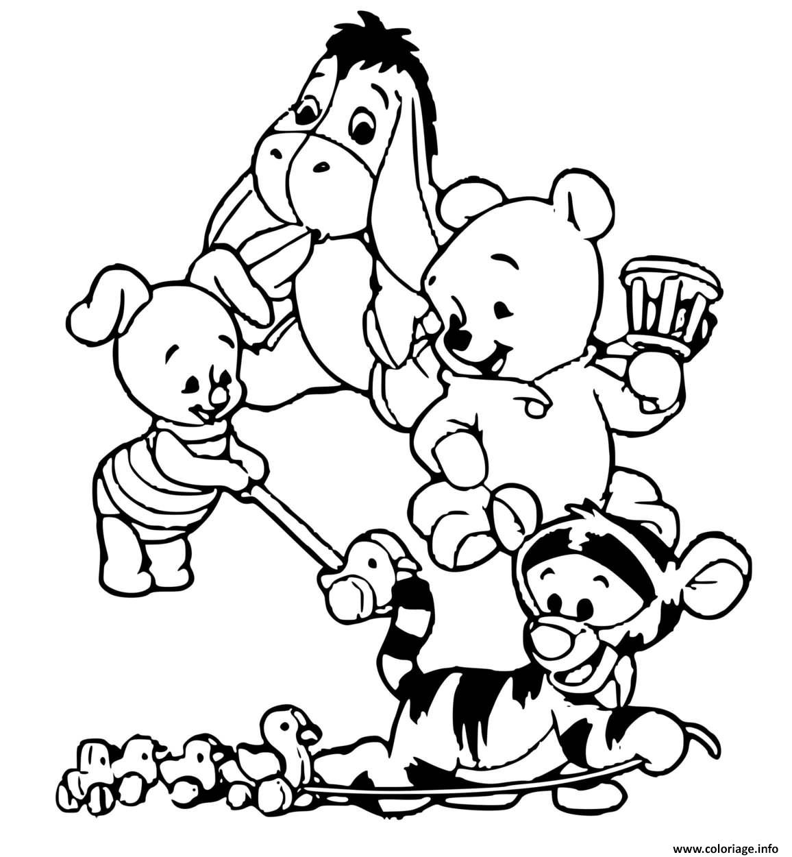 Coloriage Porcinet Winnie Tigrou Bourriquet Quand Ils Etaient Bebe