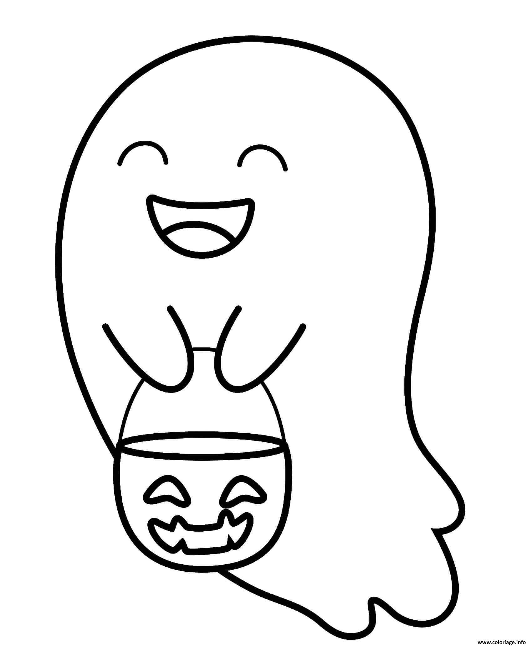 Coloriage Halloween Fantome Mignon JeColorie