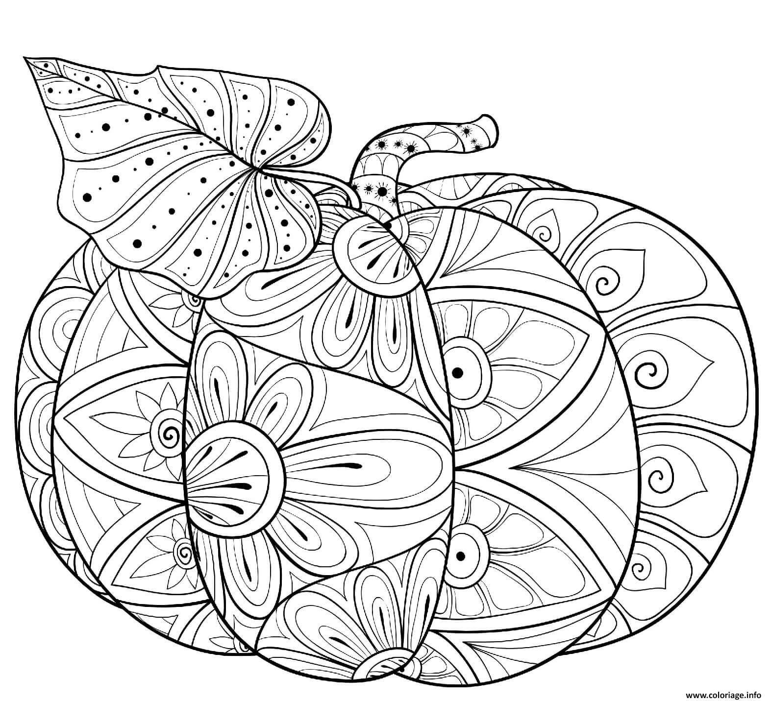 Coloriage La Citrouille Mandala Halloween Dessin Halloween à imprimer