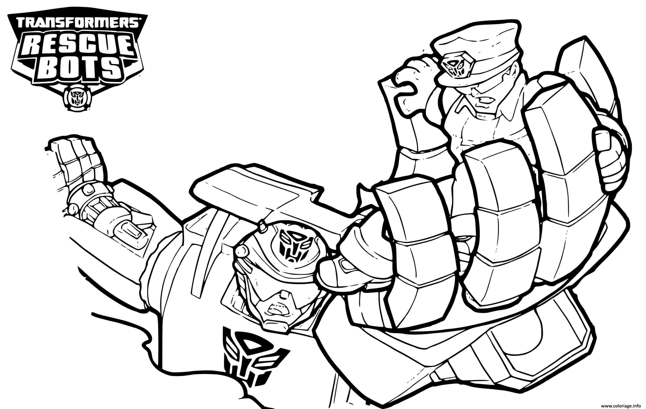 Coloriage Chase from Transformers Rescue Bots  JeColorie.com