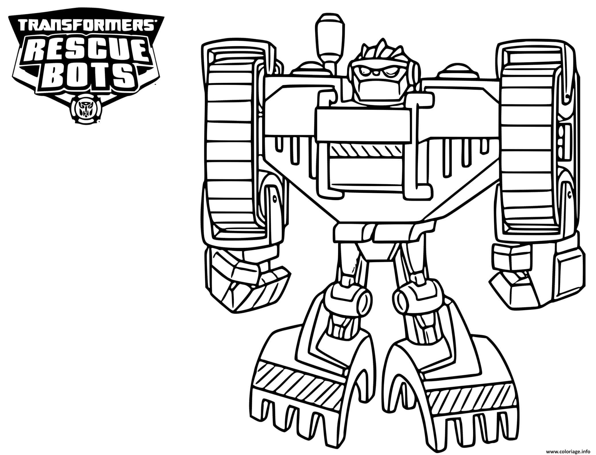 Coloriage Boulder from Transformers Rescue Bots  JeColorie.com