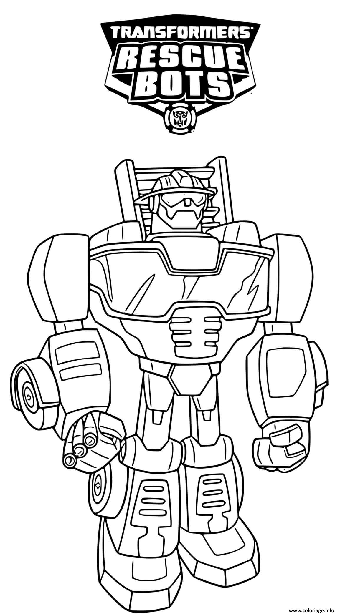 Dessin Transformers Rescue Bots Lineart Coloriage Gratuit à Imprimer