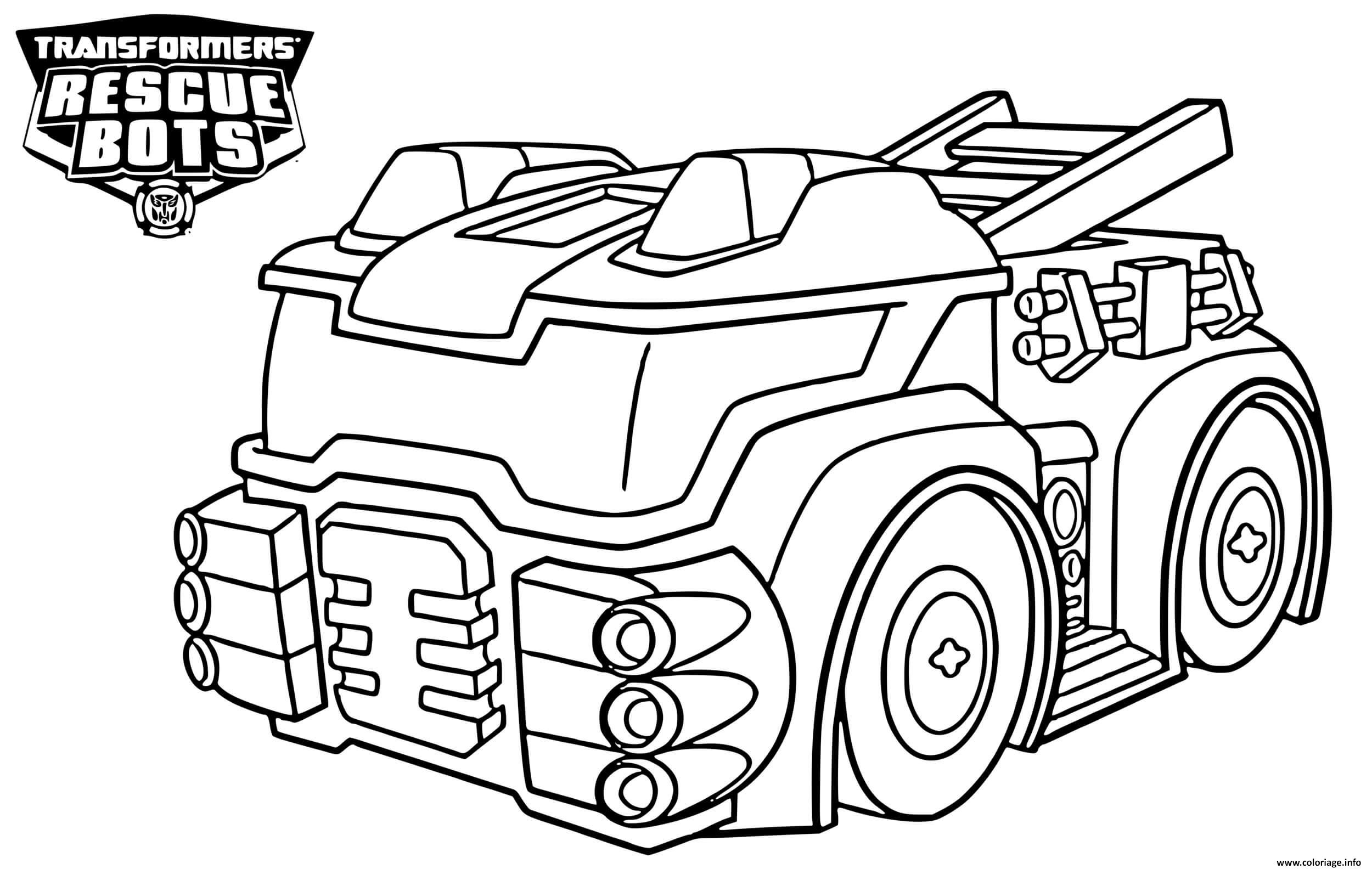 Dessin Heatwave from Transformers Rescue Bots The Fire Bot Coloriage Gratuit à Imprimer